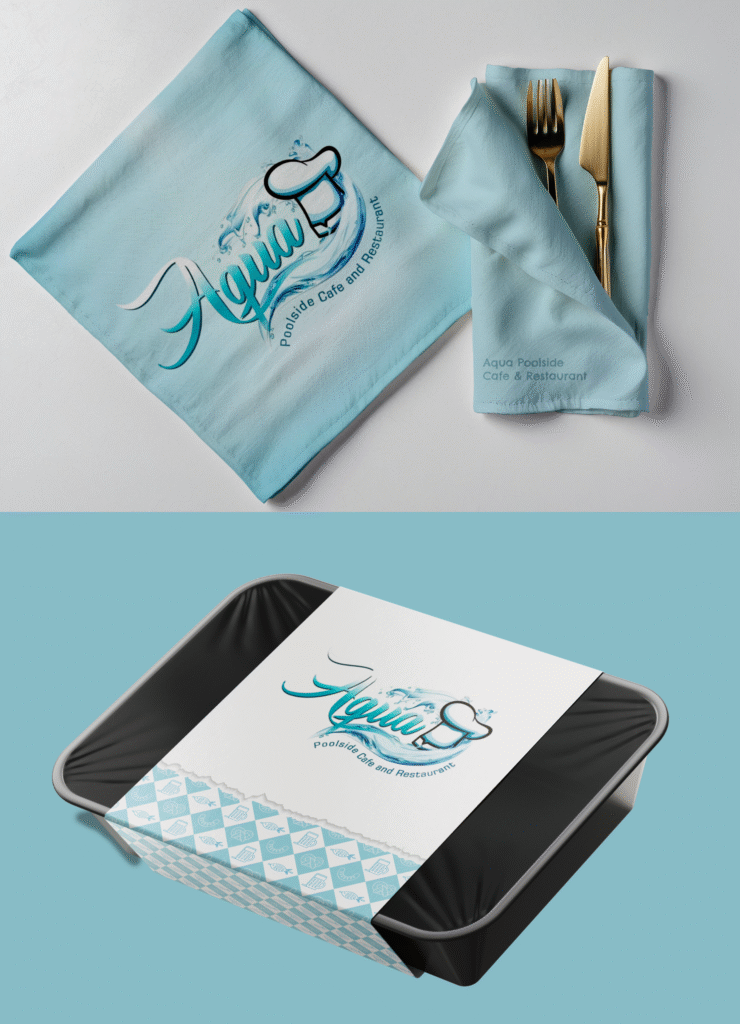 aqua poolside branding